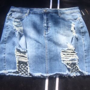 Skirt- short denim washed